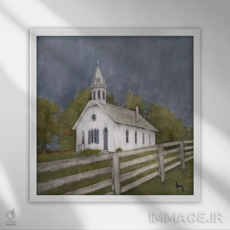 تابلو او مرا هدایت میکند اثر اشلی بردلی - نمای قابدار سفید