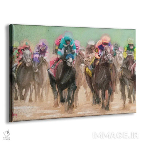 تابلو پایینِ مسیر برگشت (مسابقه اسبدوانی) اثر اشلی بردلی - نمای پرسپکتیو محصول
