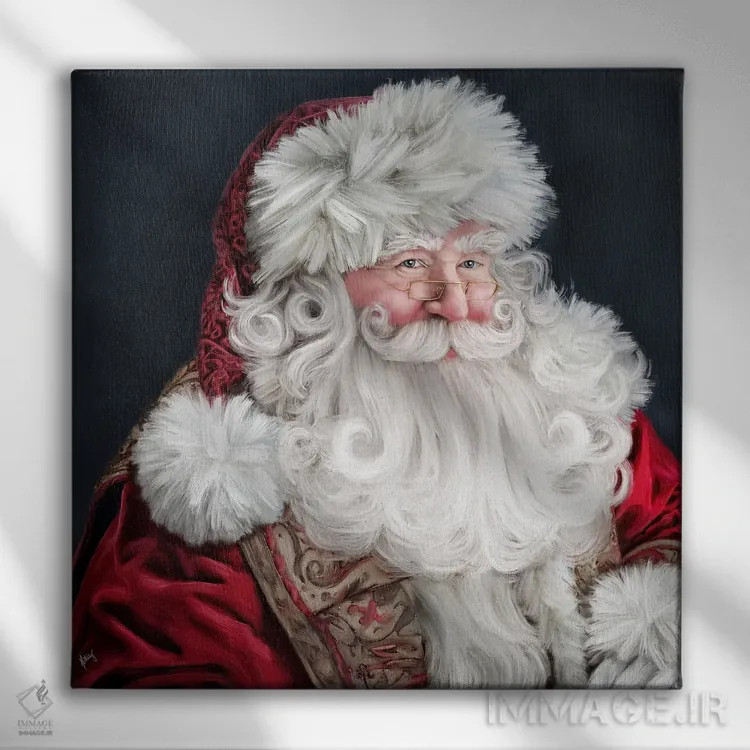 تابلو سن نیکلاس (بابانوئل) اثر اشلی بردلی - نمای روبهرو روی دیوار