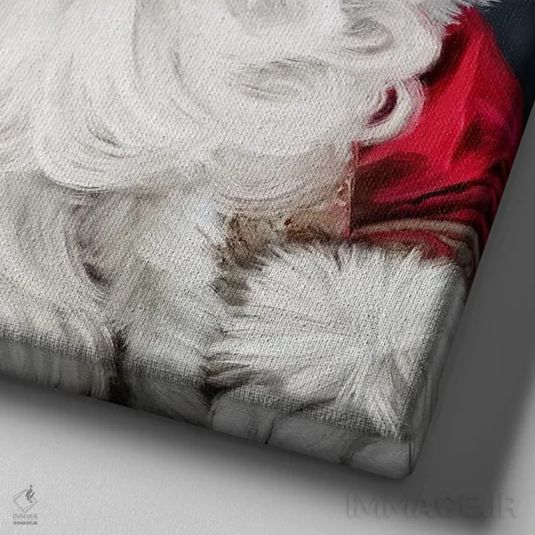 تابلو سن نیکلاس (بابانوئل) اثر اشلی بردلی - نمای نزدیک بافت بوم