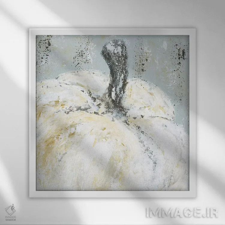 تابلو کدو تنبل با کاردک پالت اثر اشلی بردلی - نمای قابدار سفید