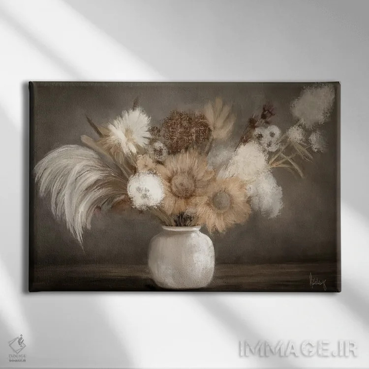 تابلو دستهگل بوهو (سبک هنری) اثر اشلی بردلی - نمای روبهرو روی دیوار