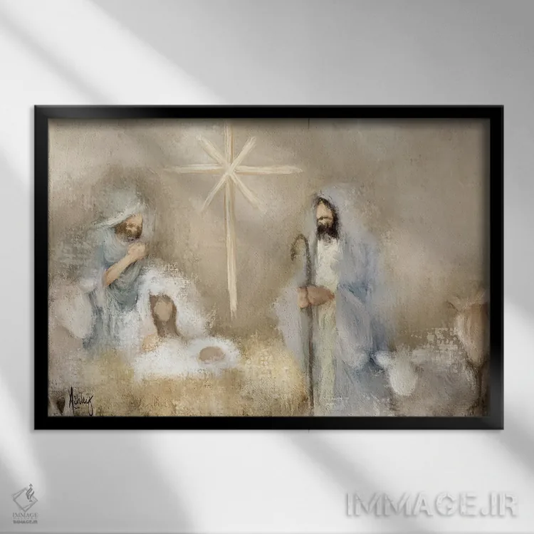 تابلو ورود الهی اثر اشلی بردلی - نمای قابدار مشکی