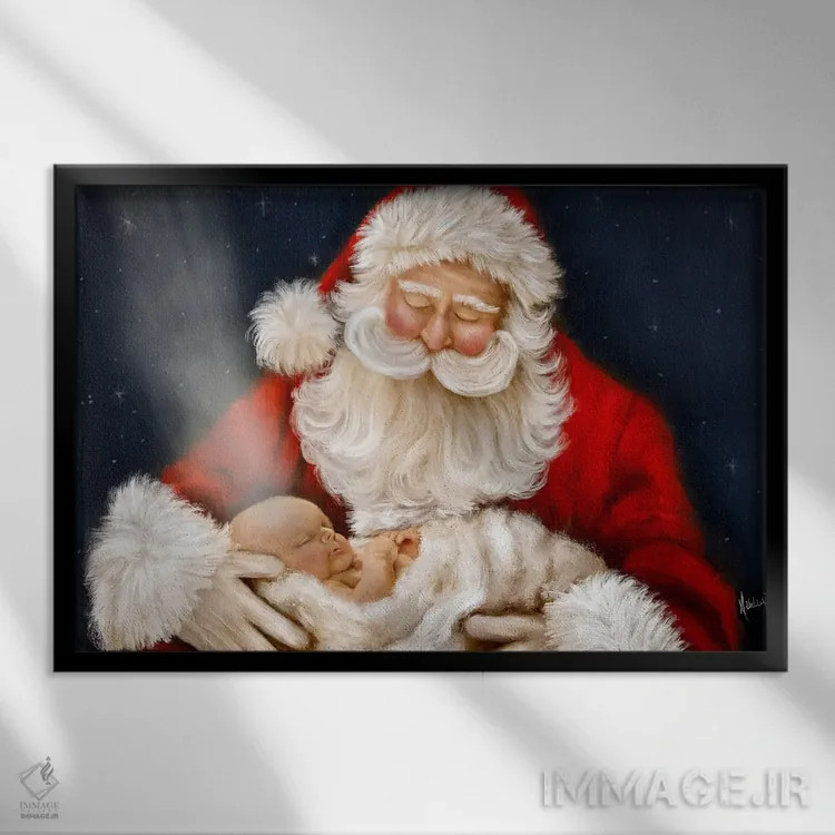 تابلو دلیل این فصل (کریسمس) اثر اشلی بردلی - نمای قابدار مشکی