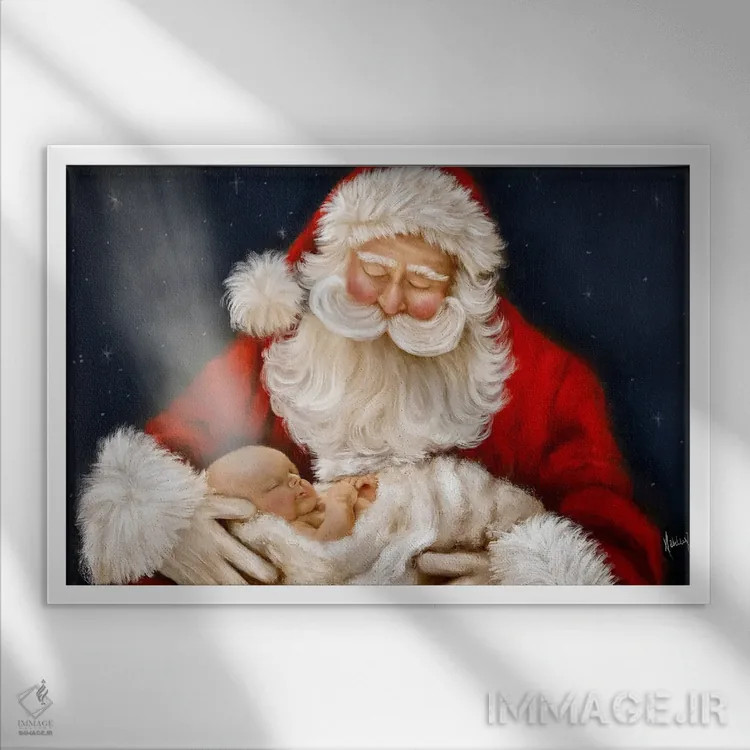 تابلو دلیل این فصل (کریسمس) اثر اشلی بردلی - نمای قابدار سفید