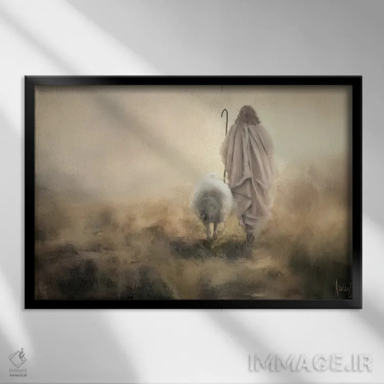 تابلو رهبری کن ای شبان نیکو اثر اشلی بردلی - نمای قابدار مشکی
