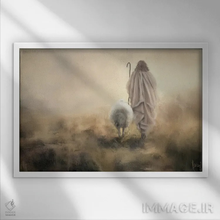 تابلو رهبری کن ای شبان نیکو اثر اشلی بردلی - نمای قابدار سفید