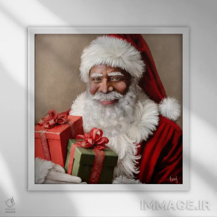 تابلو شادمانی هدیهشده اثر اشلی بردلی - نمای قابدار سفید