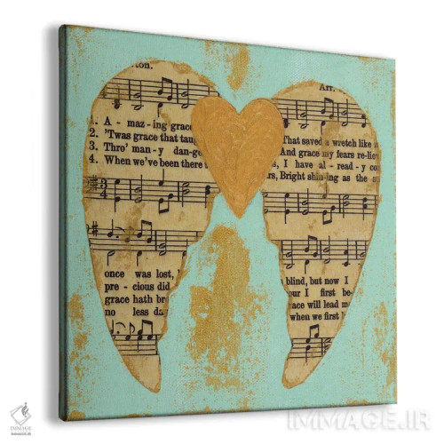 تابلو فیض شگفتانگیز آبی و طلایی اثر اشلی بردلی - نمای پرسپکتیو محصول