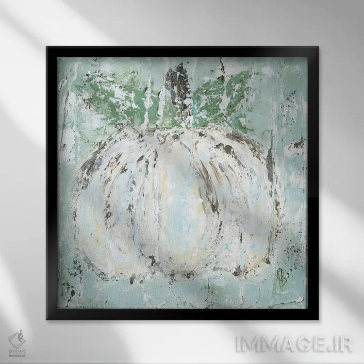 تابلو کدو تنبل سفید اثر اشلی بردلی - نمای قابدار مشکی