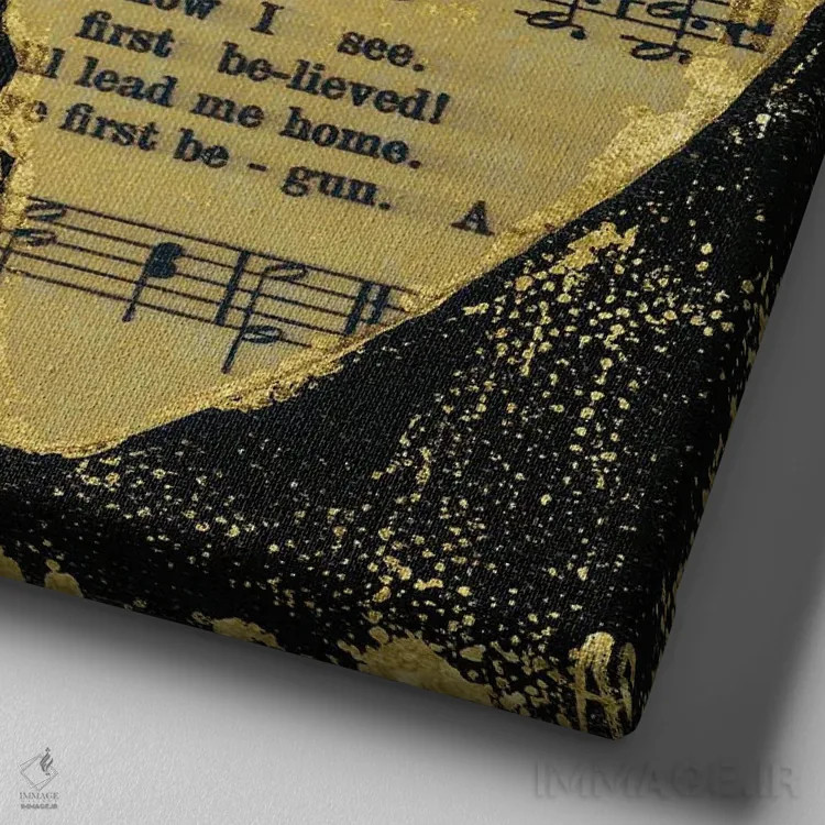 تابلو فیض شگفتانگیز سیاه اثر اشلی بردلی - نمای نزدیک بافت بوم