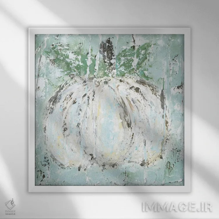 تابلو کدو تنبل سفید اثر اشلی بردلی - نمای قابدار سفید