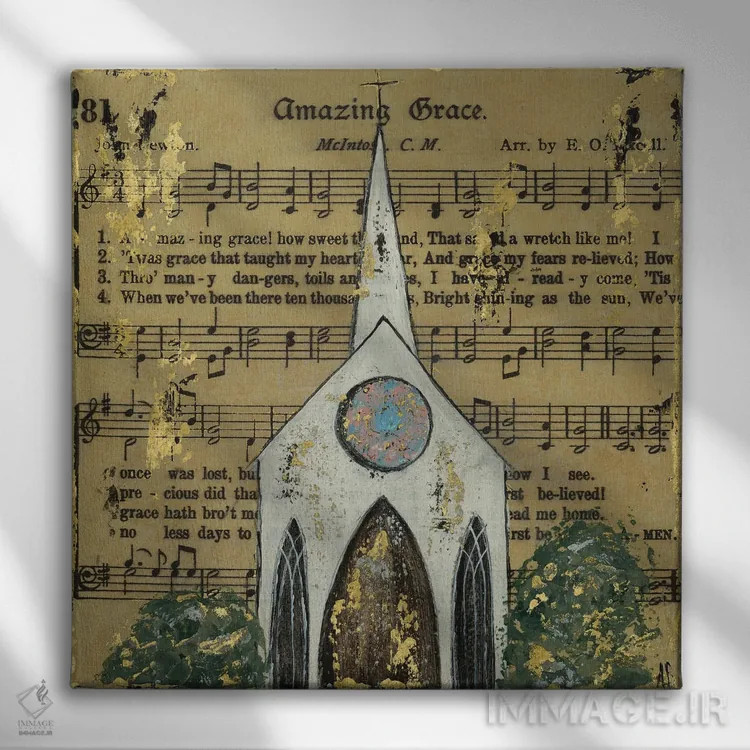 تابلو کلیسای فیض شگفتانگیز اثر اشلی بردلی - نمای روبهرو روی دیوار
