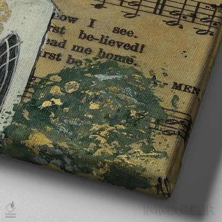 تابلو کلیسای فیض شگفتانگیز اثر اشلی بردلی - نمای نزدیک بافت بوم