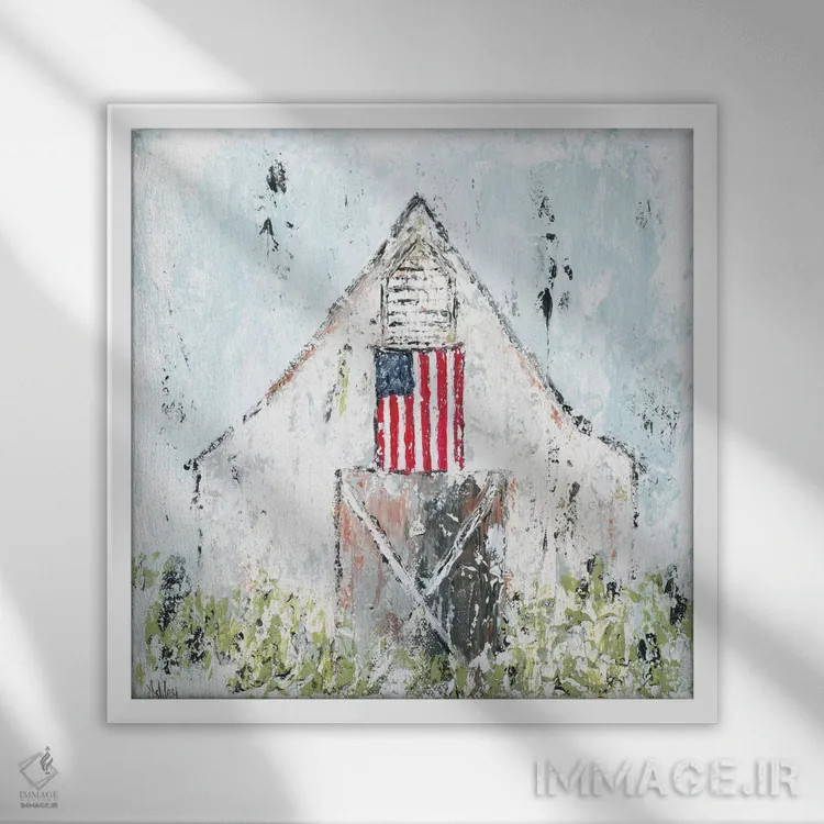 تابلو انبار سبک آمریکایی (Americana) اثر اشلی بردلی - نمای قابدار سفید