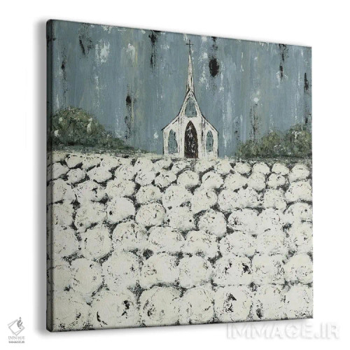 تابلو کلیسا و مزارع پنبه اثر اشلی بردلی - نمای پرسپکتیو محصول