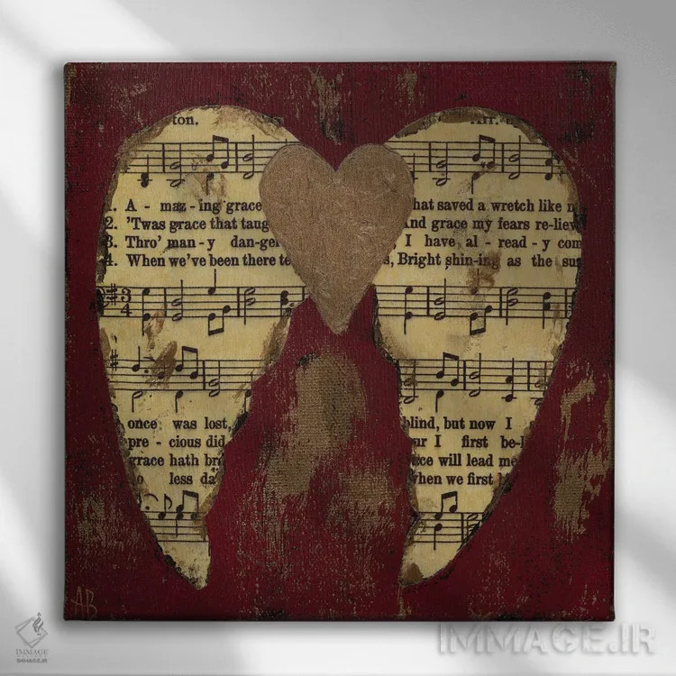 تابلو فیض شگفتانگیز قرمز برنزی اثر اشلی بردلی - نمای روبهرو روی دیوار