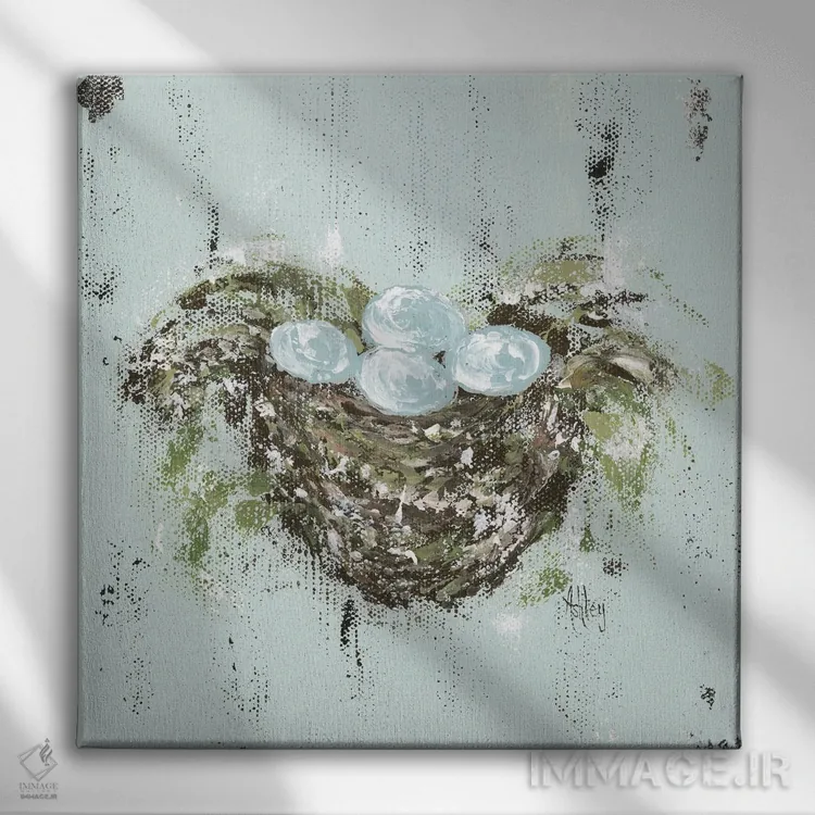 تابلو لانهٔ پرنده اثر اشلی بردلی - نمای روبهرو روی دیوار