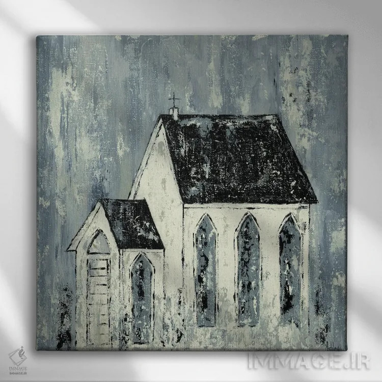 تابلو کلیسای آبی اثر اشلی بردلی - نمای روبهرو روی دیوار