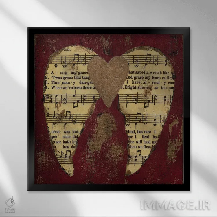 تابلو فیض شگفتانگیز قرمز برنزی اثر اشلی بردلی - نمای قابدار مشکی