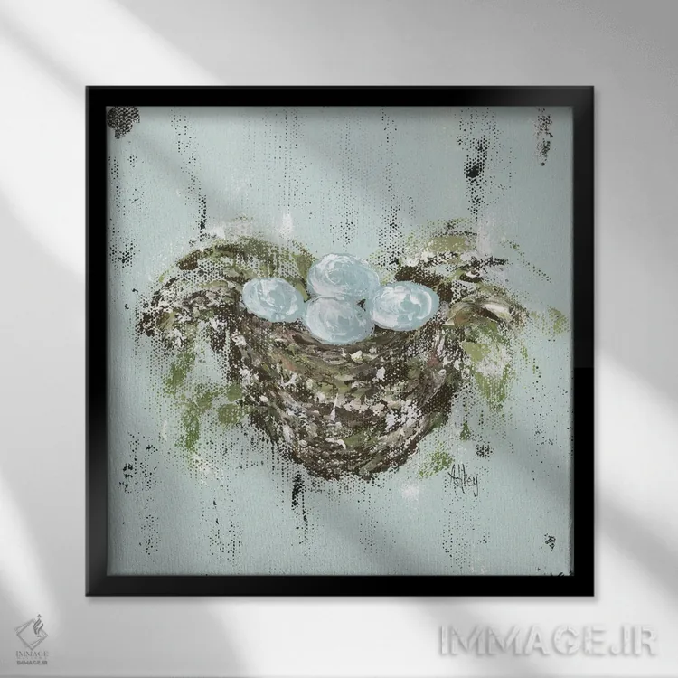 تابلو لانهٔ پرنده اثر اشلی بردلی - نمای قابدار مشکی