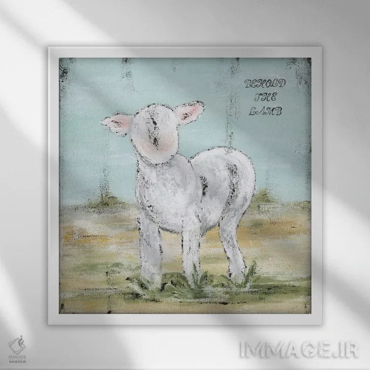 تابلو اینک بره اثر اشلی بردلی - نمای قابدار سفید