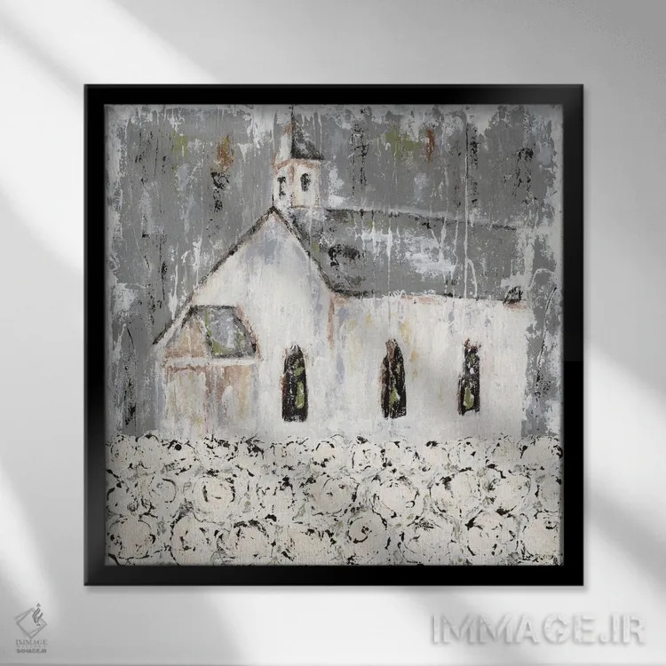 تابلو کلیسای مزرعهٔ پنبه اثر اشلی بردلی - نمای قابدار مشکی