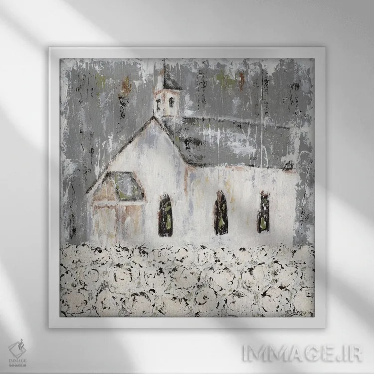 تابلو کلیسای مزرعهٔ پنبه اثر اشلی بردلی - نمای قابدار سفید