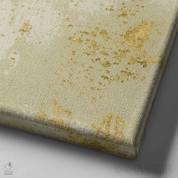 تابلو فرشتهٔ طلایی کرمرنگ اثر اشلی بردلی - نمای نزدیک بافت بوم