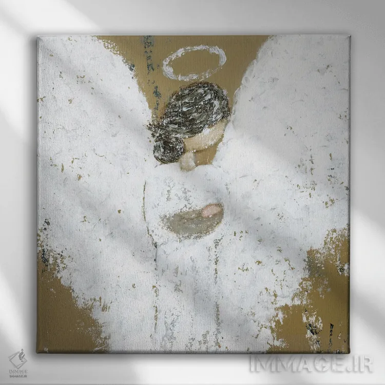 تابلو فرشتهٔ نوزاد آسمانی اثر اشلی بردلی - نمای روبهرو روی دیوار