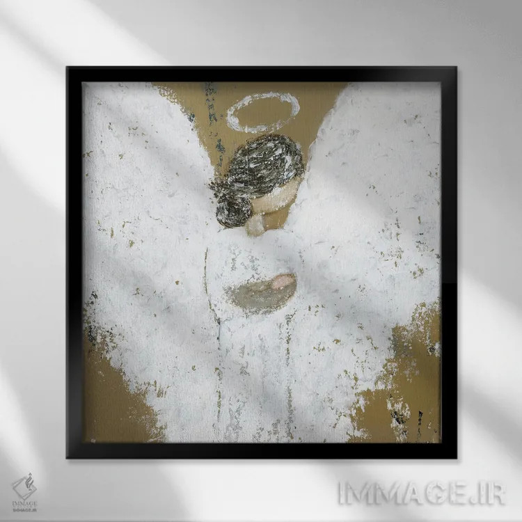 تابلو فرشتهٔ نوزاد آسمانی اثر اشلی بردلی - نمای قابدار مشکی
