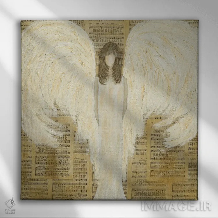 تابلو فرشتهٔ موسیقایی اثر اشلی بردلی - نمای روبهرو روی دیوار