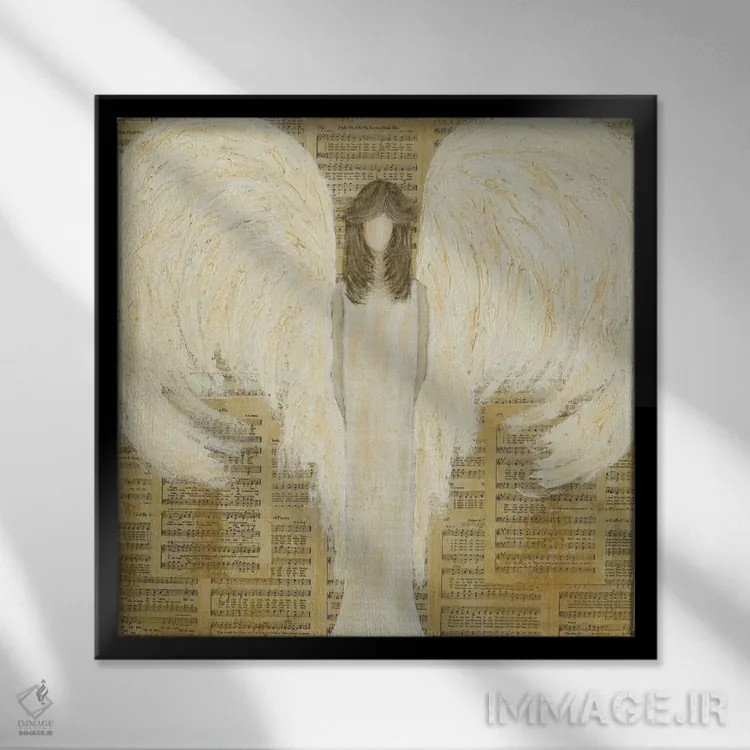تابلو فرشتهٔ موسیقایی اثر اشلی بردلی - نمای قابدار مشکی