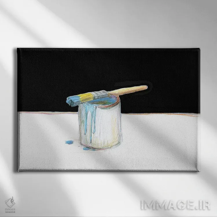 تابلو رنگ آبی اثر آلن سگال - نمای روبهرو روی دیوار