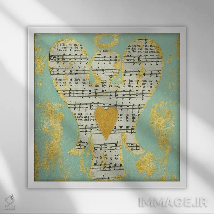 تابلو فرشتهٔ سرودخوان اثر اشلی بردلی - نمای قابدار سفید