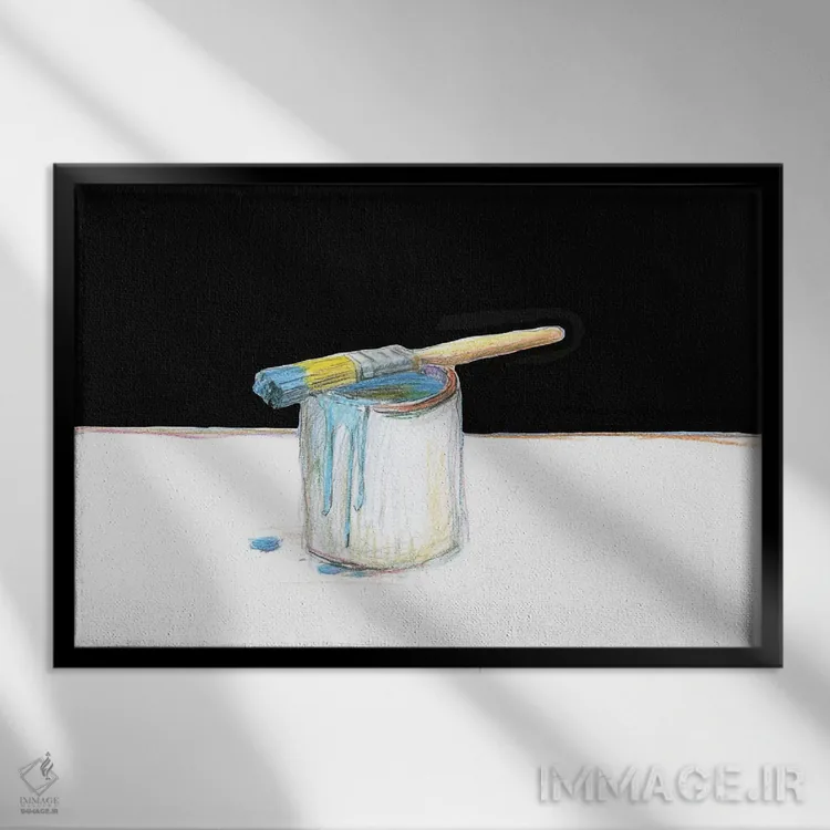 تابلو رنگ آبی اثر آلن سگال - نمای قابدار مشکی