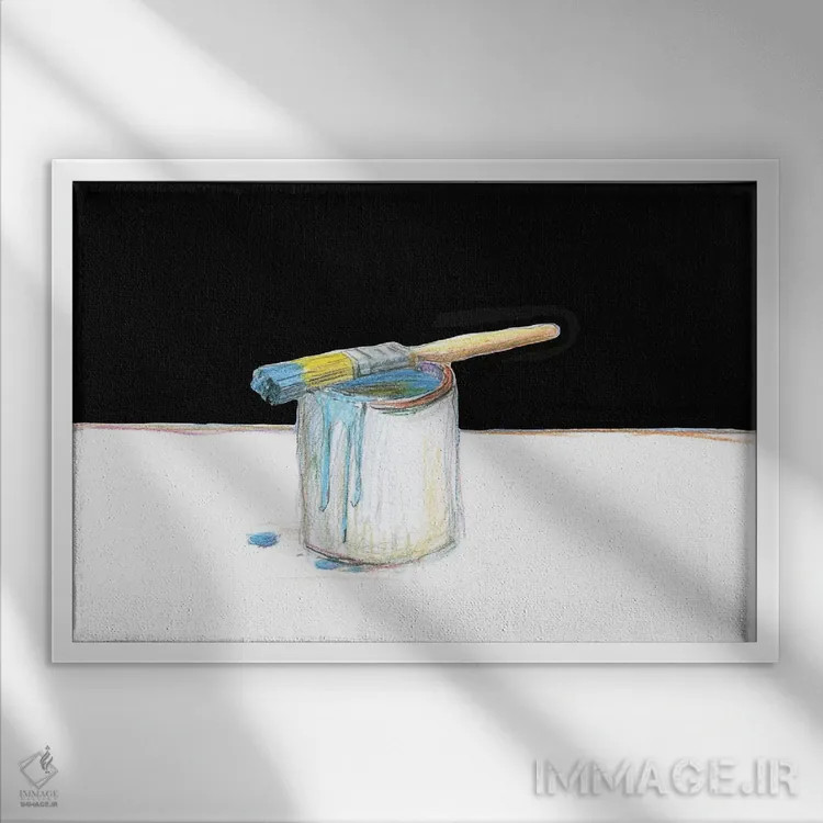 تابلو رنگ آبی اثر آلن سگال - نمای قابدار سفید