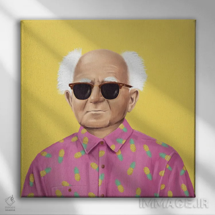 تابلو دیوید بن گوریون (نخستوزیر اسرائیل) اثر امت شیمونی - نمای روبهرو روی دیوار