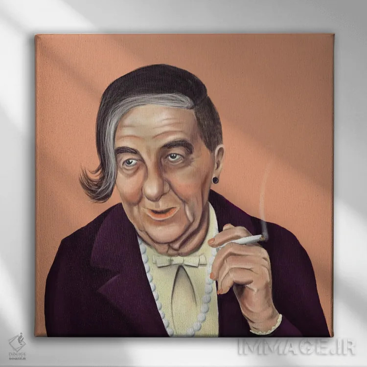 تابلو گولدا مئیر (سیاستمدار اسرائیلی) اثر امت شیمونی - نمای روبهرو روی دیوار