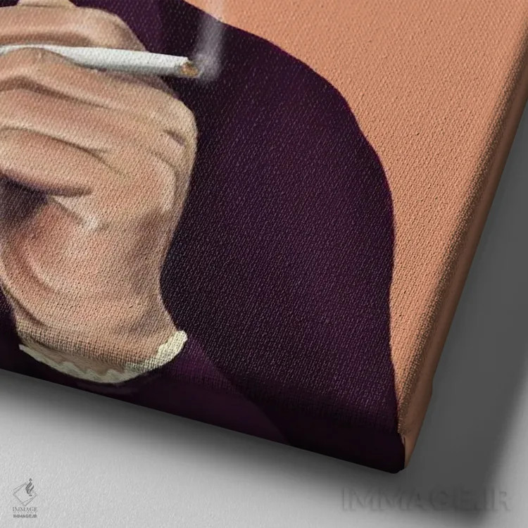 تابلو گولدا مئیر (سیاستمدار اسرائیلی) اثر امت شیمونی - نمای نزدیک بافت بوم