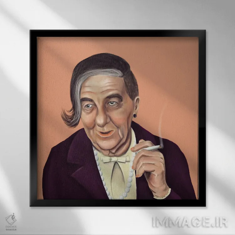 تابلو گولدا مئیر (سیاستمدار اسرائیلی) اثر امت شیمونی - نمای قابدار مشکی