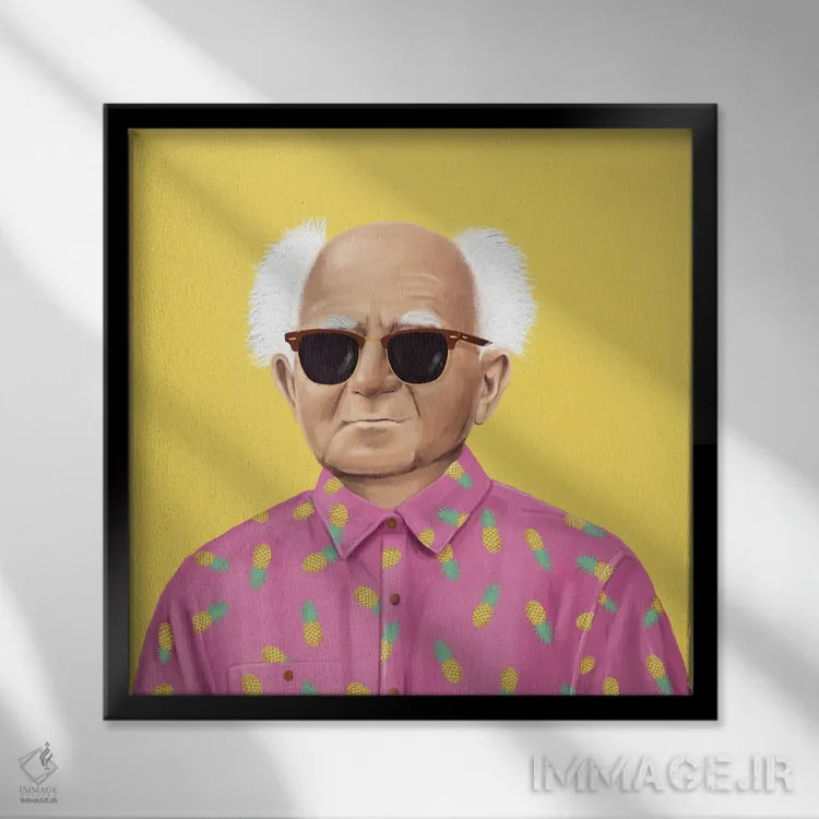 تابلو دیوید بن گوریون (نخستوزیر اسرائیل) اثر امت شیمونی - نمای قابدار مشکی