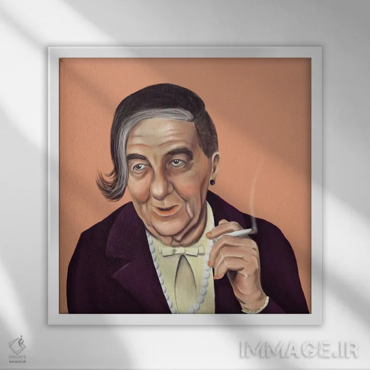 تابلو گولدا مئیر (سیاستمدار اسرائیلی) اثر امت شیمونی - نمای قابدار سفید