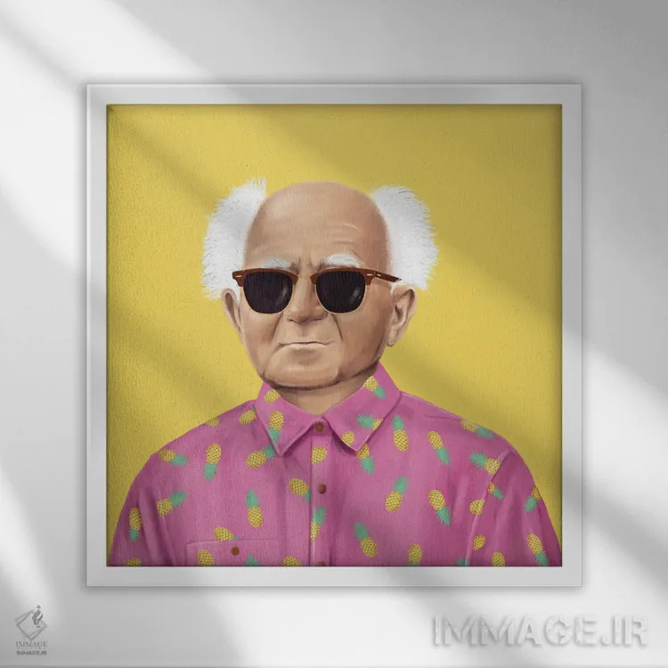 تابلو دیوید بن گوریون (نخستوزیر اسرائیل) اثر امت شیمونی - نمای قابدار سفید