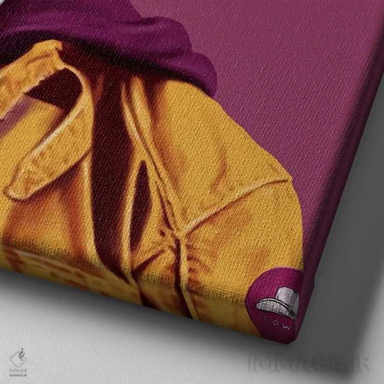 تابلو رونالد ریگان (رئیسجمهور آمریکا) اثر امت شیمونی - نمای نزدیک بافت بوم