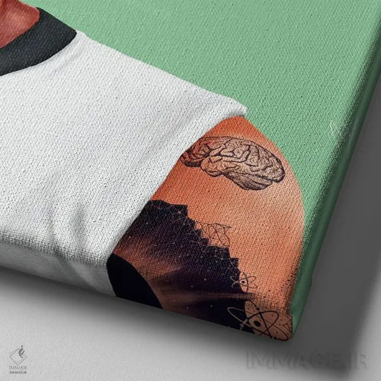 تابلو انیشتین (دانشمند) اثر امت شیمونی - نمای نزدیک بافت بوم