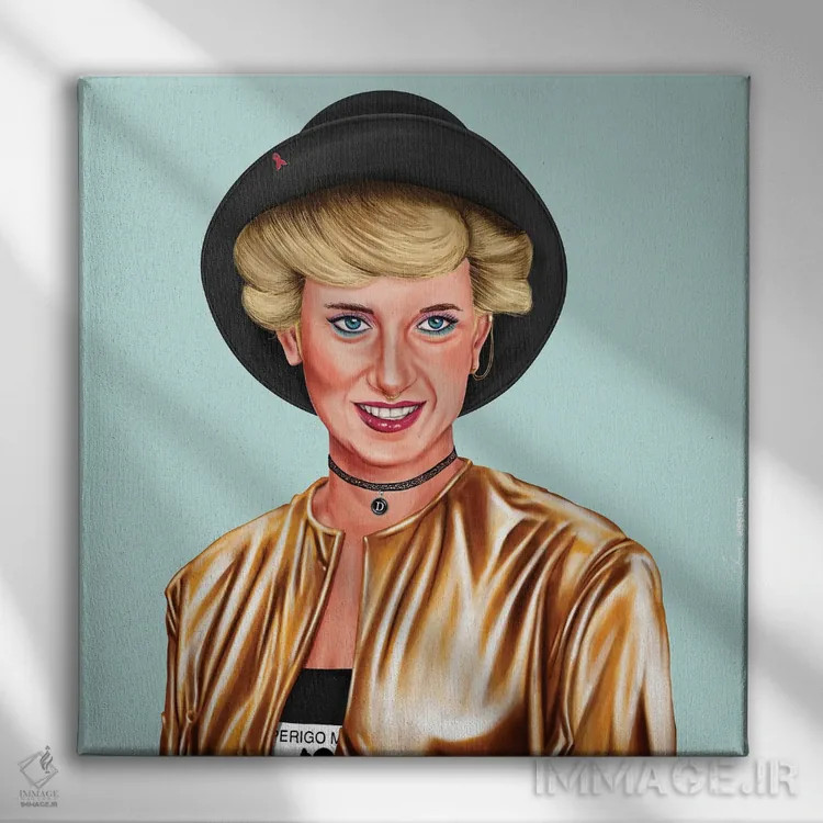 تابلو پرنسس دایانا (Lady Diana) اثر امت شیمونی - نمای روبهرو روی دیوار