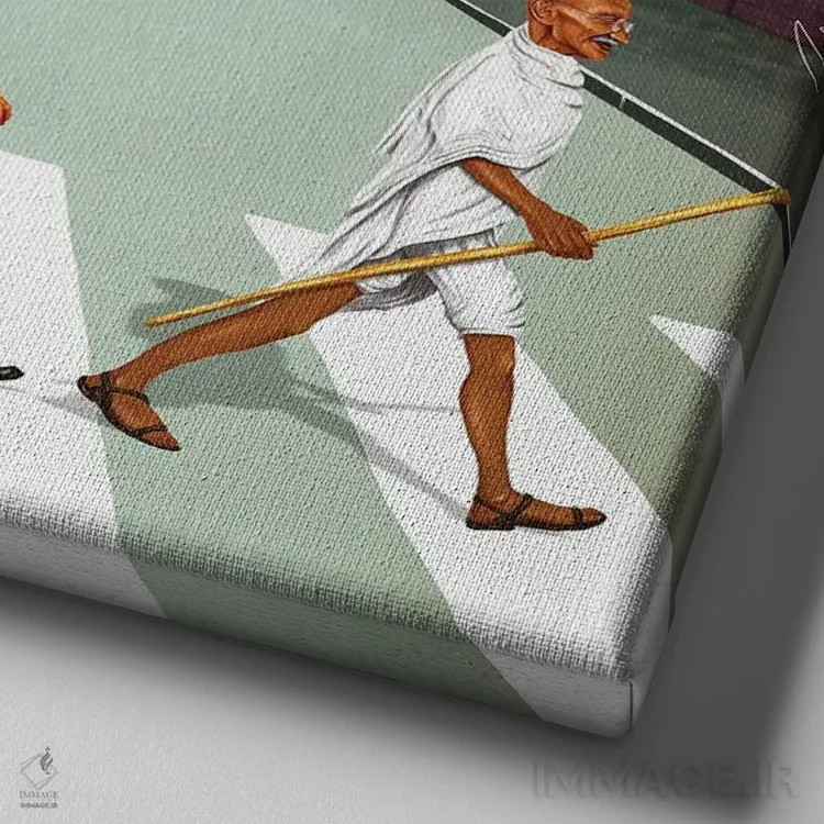 تابلو با هم جمع شوید اثر امت شیمونی - نمای نزدیک بافت بوم