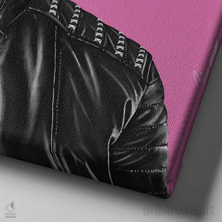 تابلو جاستین ترودو (نخستوزیر کانادا) اثر امت شیمونی - نمای نزدیک بافت بوم