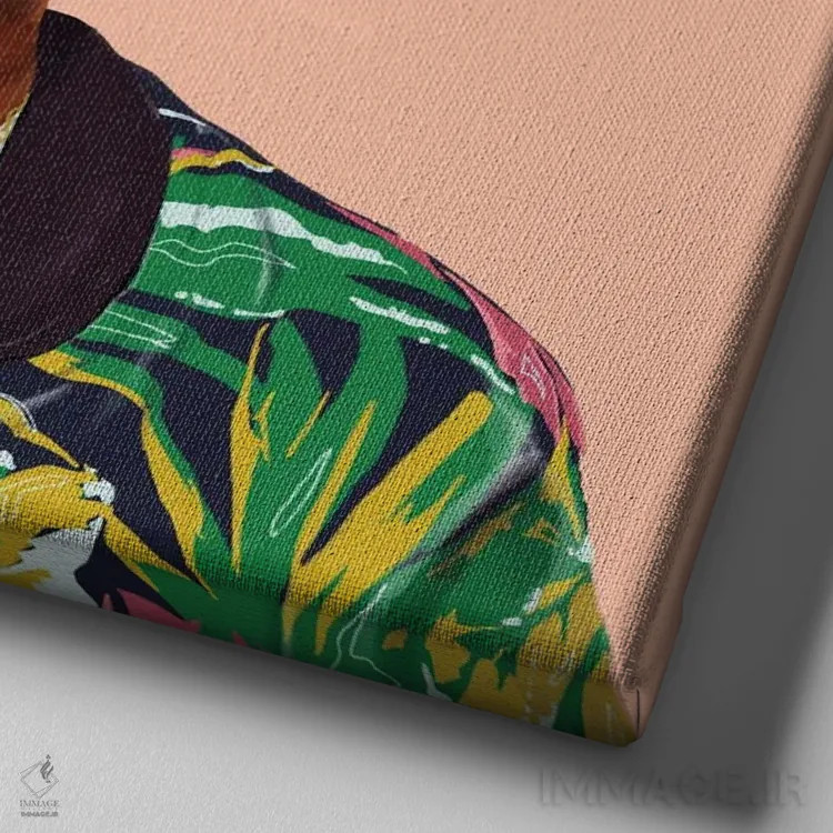 تابلو نلسون ماندلا (رهبر آفریقای جنوبی) اثر امت شیمونی - نمای نزدیک بافت بوم